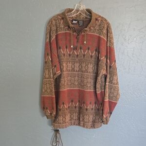 Pact Earthy Striped Quarter Zip Sweater